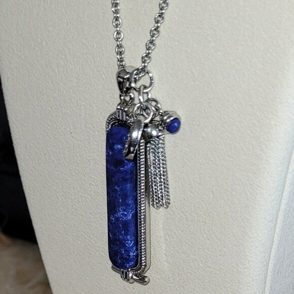 Marble Sapphire Blue Necklace - Picture 2 of 5